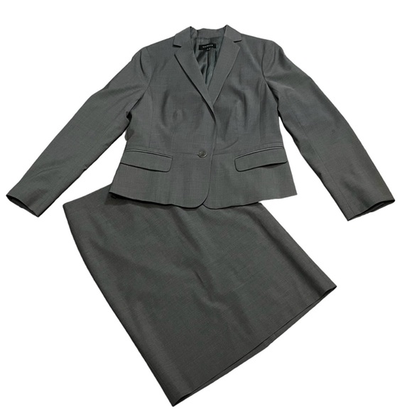 Talbots Other - Talbots women’s gray wool blend skirt suit blazer skirt for work office size 8